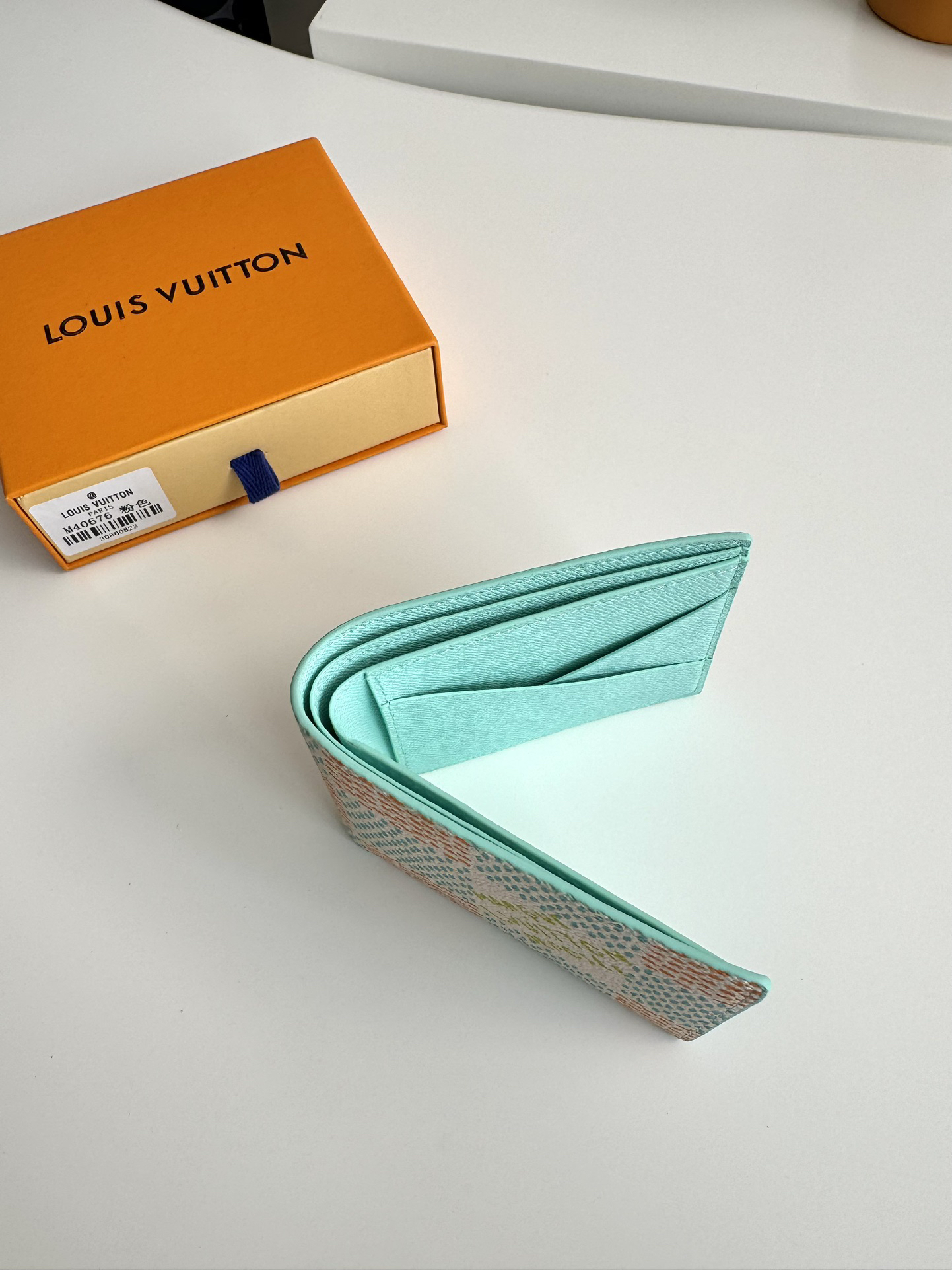 ピンク ダミエ・エルテージ マルチプル ウォレット ヴィンテージ風