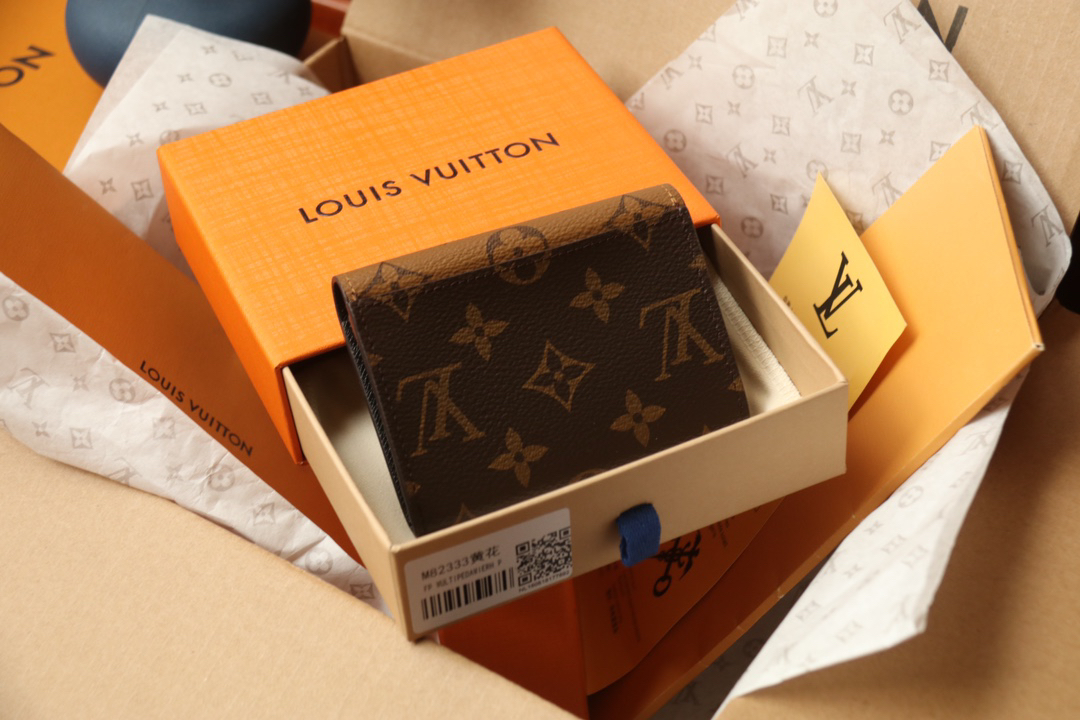 LOUIS VUITTON ロザリー・コインパース モノグラム × モノグラムリバース カーキ × ブラウン 三つ折り ミニウォレット