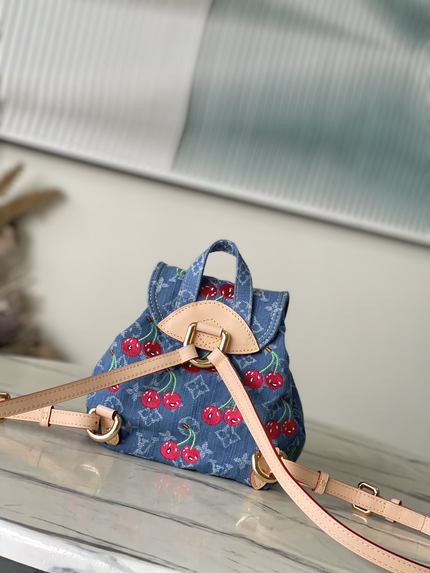 LOUIS VUITTON ヴェネツィア バックパック 村上隆 コラボ モノグラムデニム チェリー刺繍 ルイヴィトン