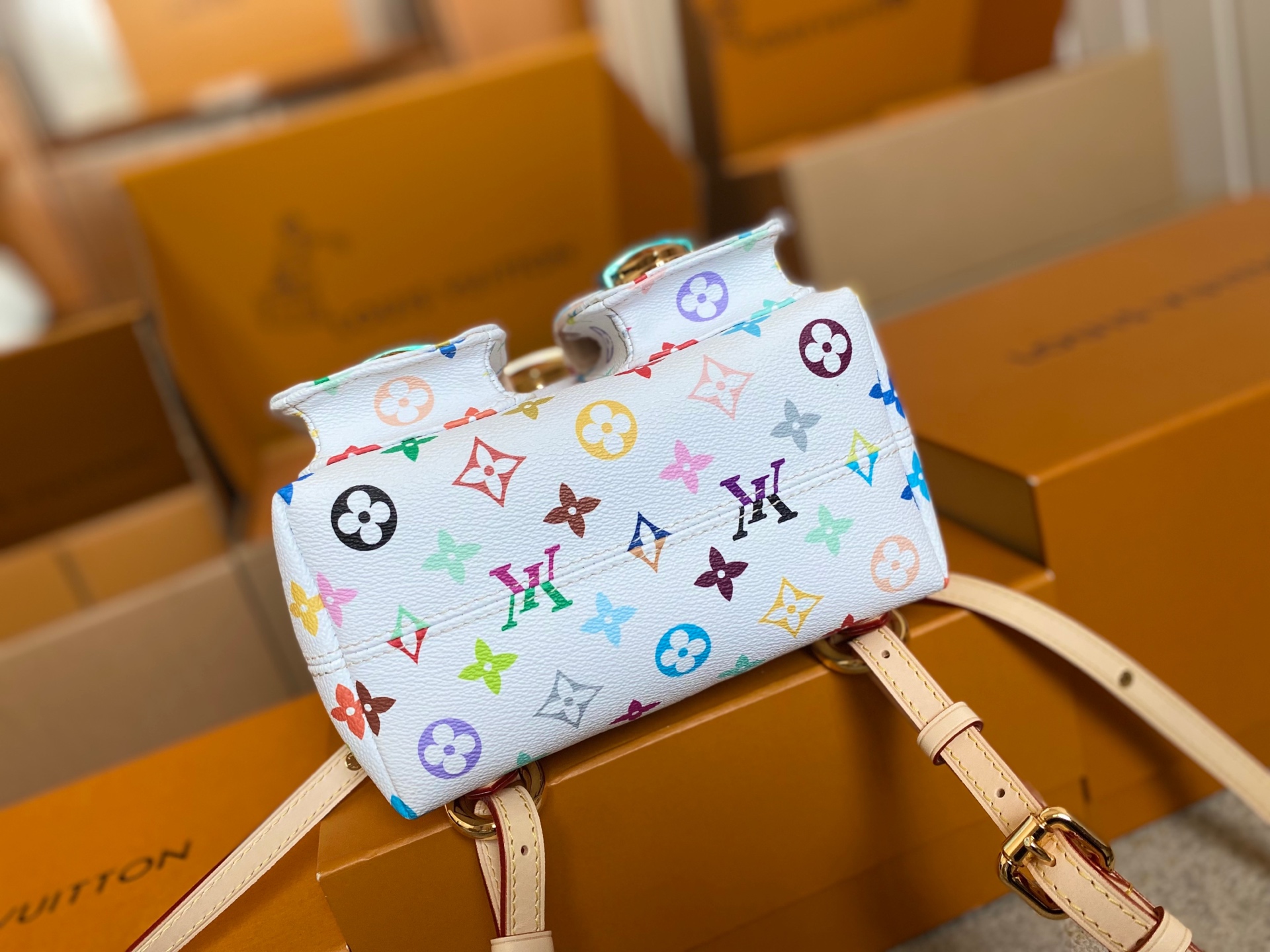 LOUIS VUITTON x 村上隆 Venice ミニバックパック マルチカラーモノグラム リインタープリット ルイヴィトン