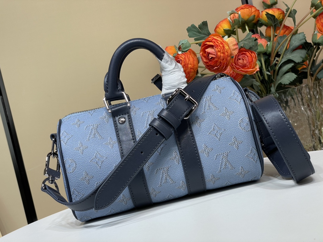 LOUIS VUITTON Keepall Bandoulière 25 モノグラムヘリテージ ブルー オーシャンインスピレーション ボストンバッグ ルイヴィトン