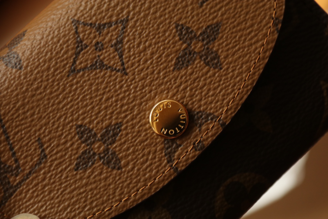LOUIS VUITTON ロザリー・コインパース モノグラム × モノグラムリバース カーキ × ブラウン 三つ折り ミニウォレット