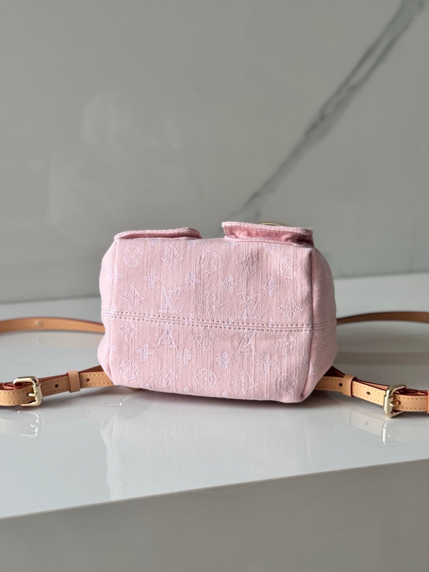 LOUIS VUITTON Venice モノグラムデニム ウォッシュピンク オーガニックコットン ミニバックパック ルイヴィトン