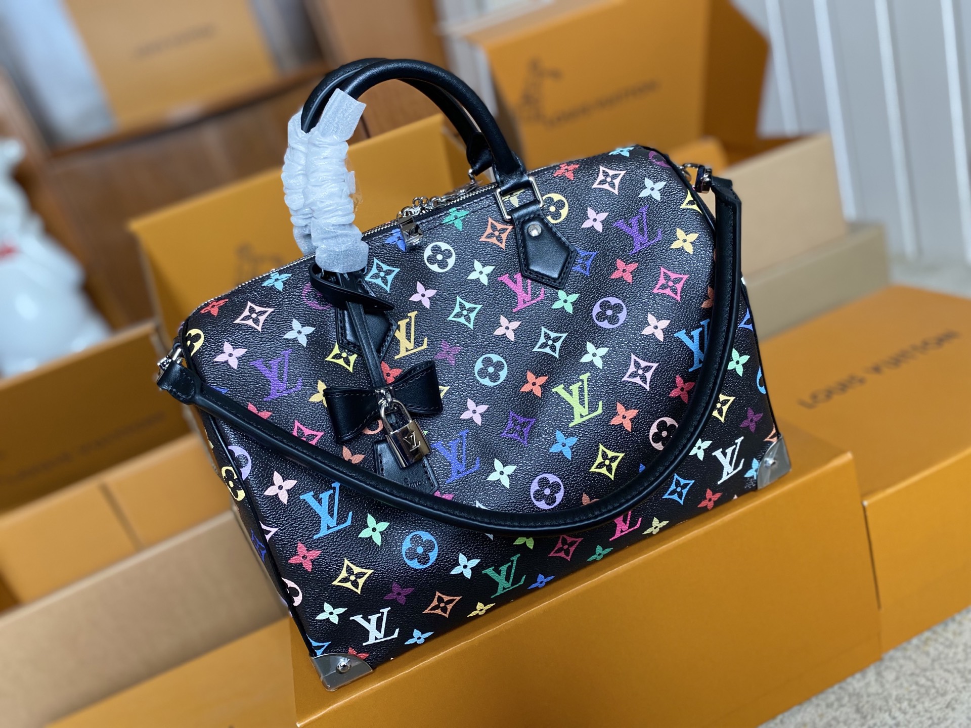 LOUIS VUITTON Speedy Soft 30 モノグラムマルチカラー 村上隆コラボ リイシュー ボストンバッグ ルイヴィトン
