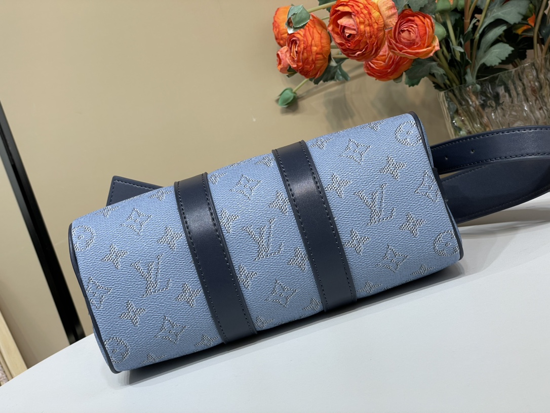 LOUIS VUITTON Keepall Bandoulière 25 モノグラムヘリテージ ブルー オーシャンインスピレーション ボストンバッグ ルイヴィトン