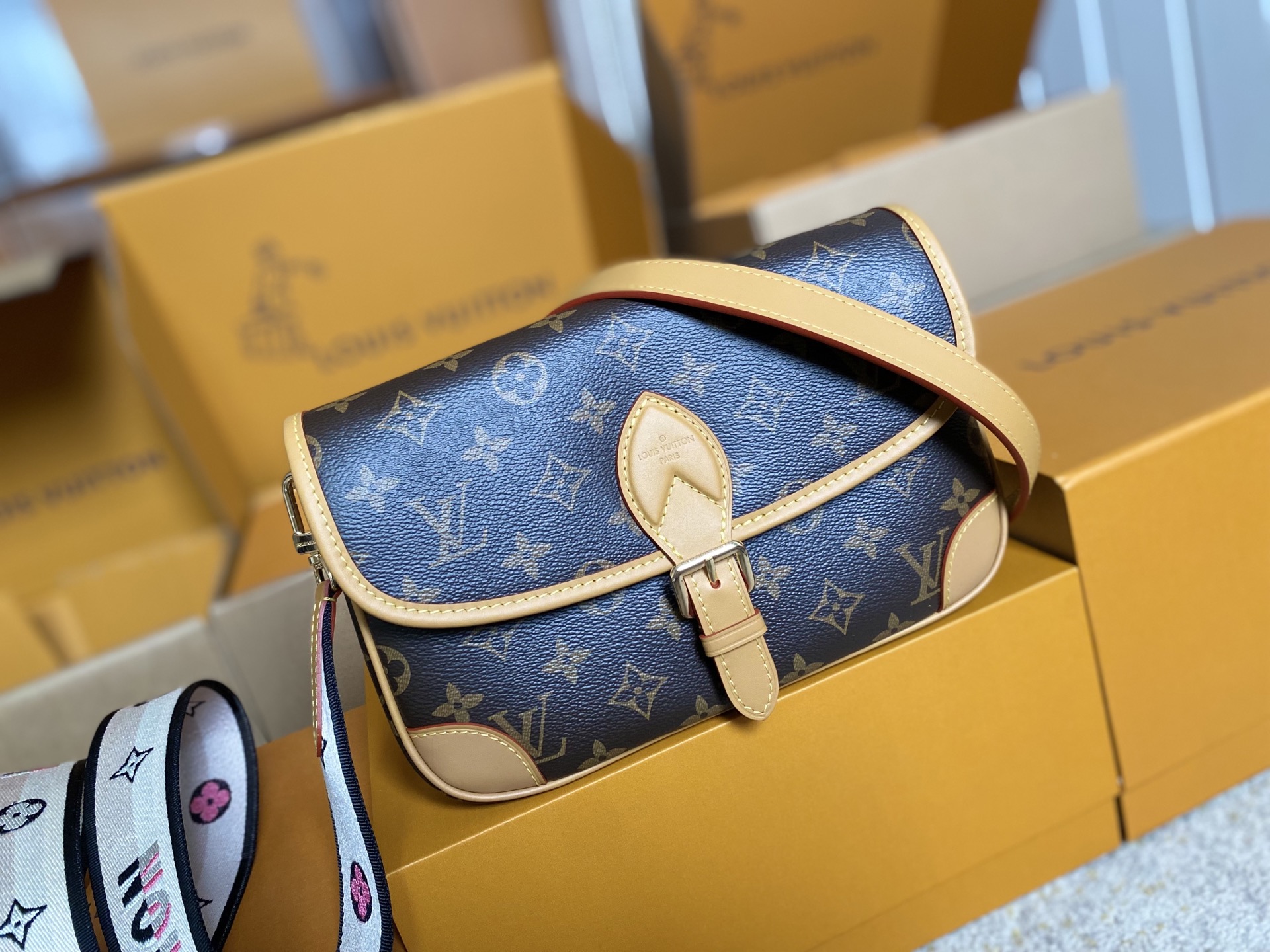 LOUIS VUITTON Diane モノグラムキャンバス クロスボディバッグ ルイヴィトン