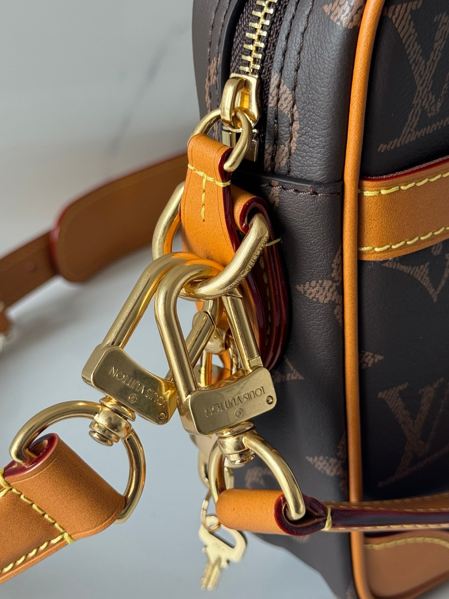 LOUIS VUITTON Danube モノグラムプリント スモールグレインレザー クロスボディバッグ ルイヴィトン