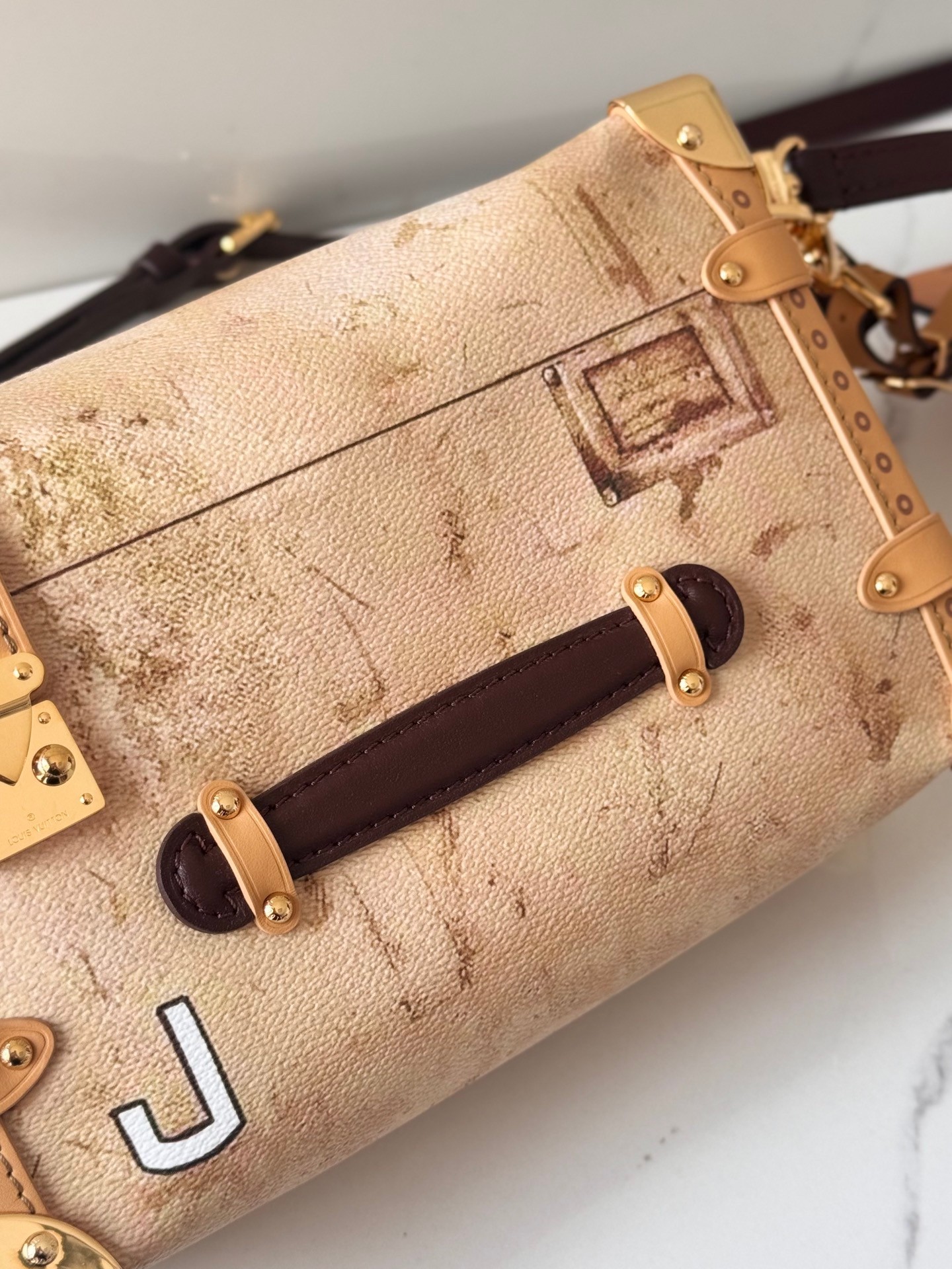 LOUIS VUITTON サイドトランク ヴィンテージトランクインスピレーション ライトブラウン クロスボディバッグ ルイヴィトン