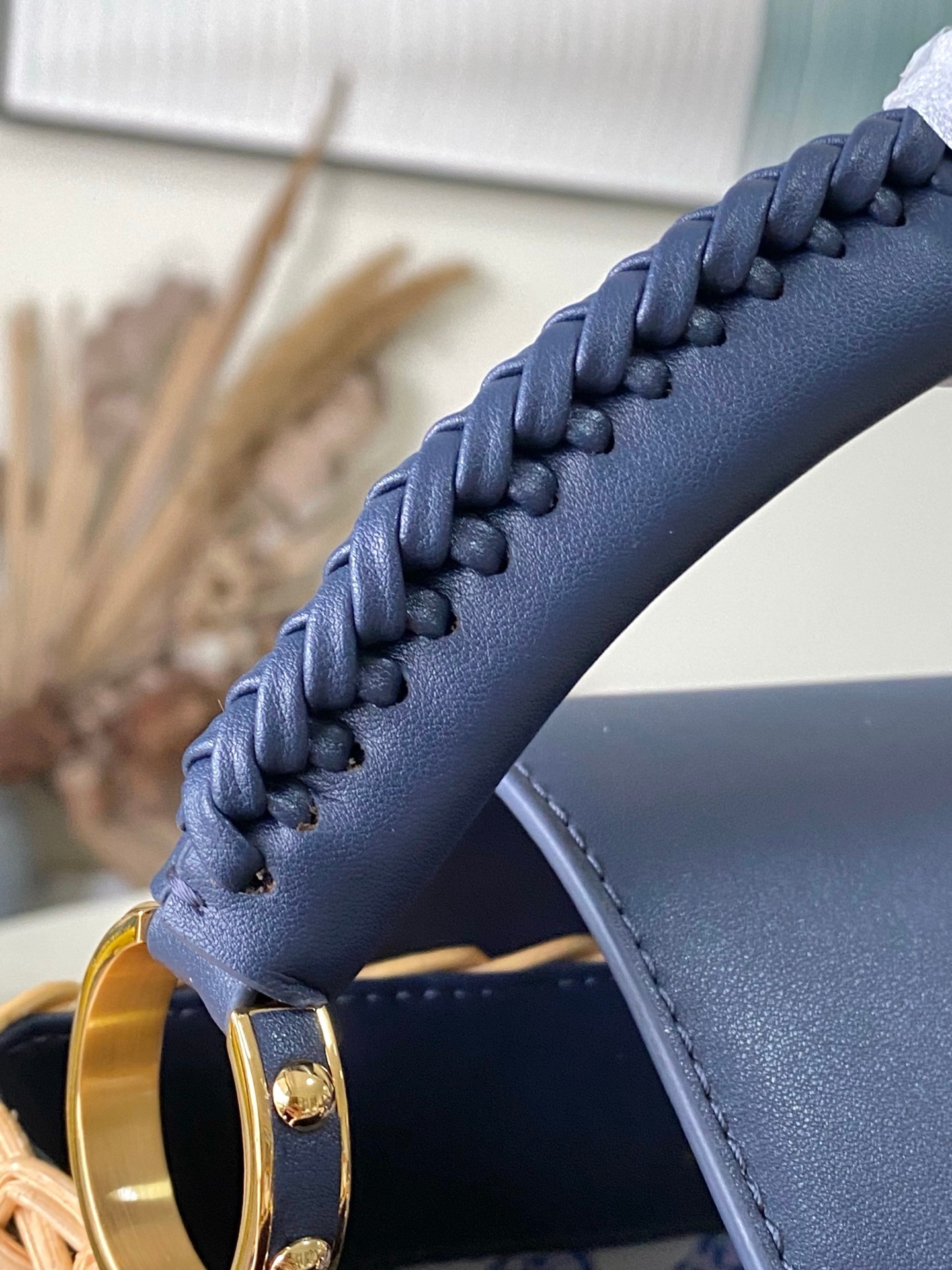 LOUIS VUITTON Capucines BB 藤編み ネイビー クロスボディバッグ ルイヴィトン