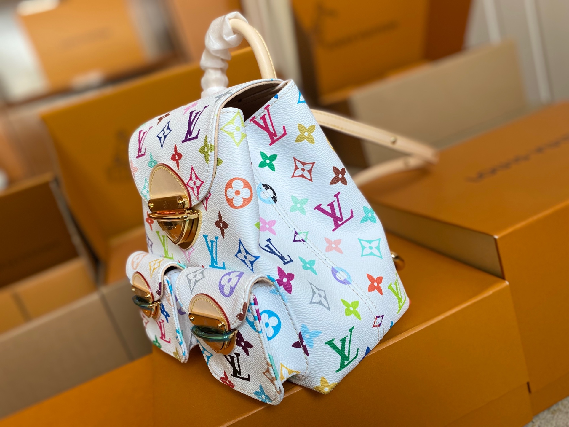 LOUIS VUITTON x 村上隆 Venice ミニバックパック マルチカラーモノグラム リインタープリット ルイヴィトン