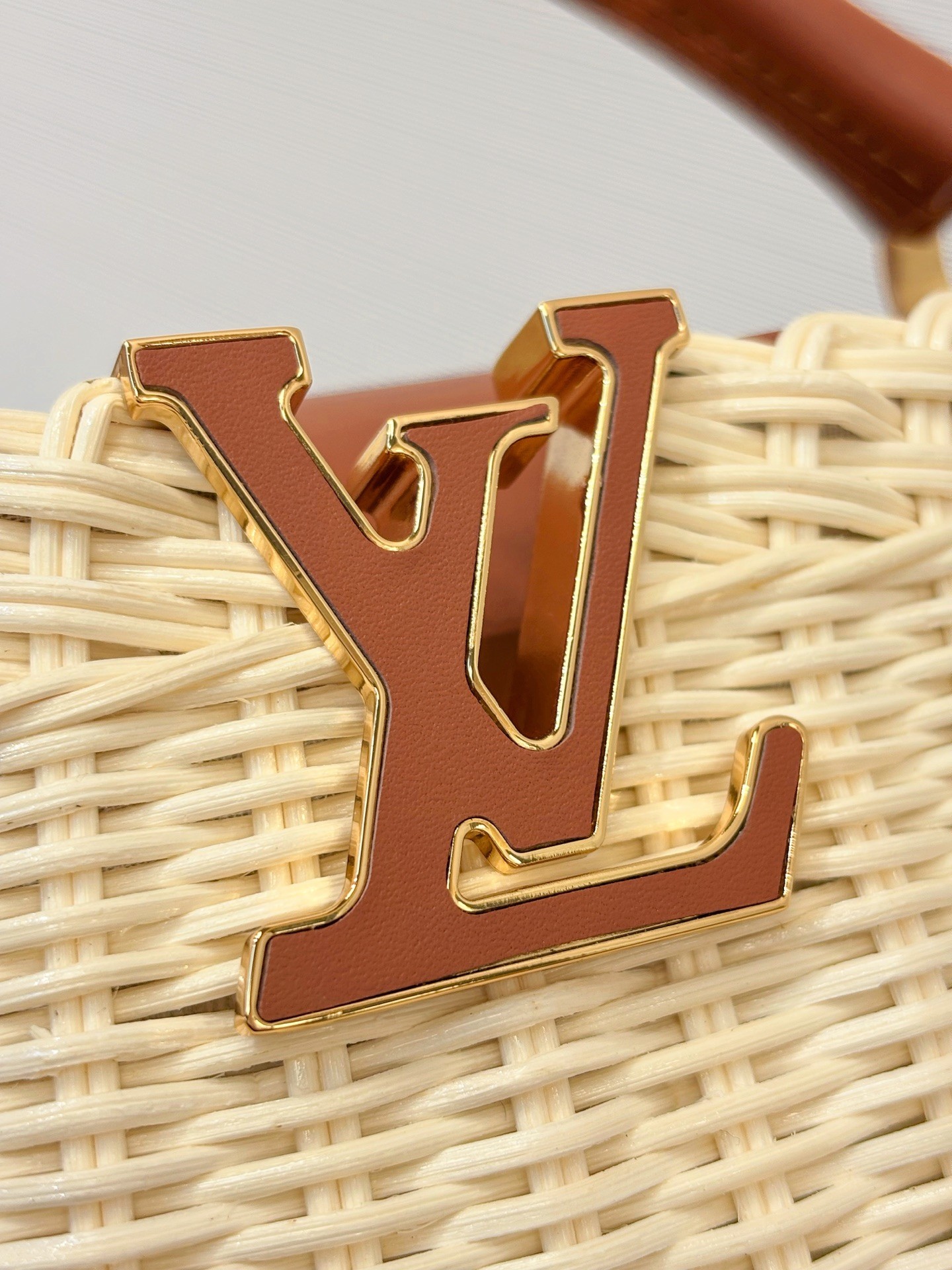 LOUIS VUITTON Capucines ミニ ラタン ハンドバッグ ブラウン サマーコレクション ルイヴィトン