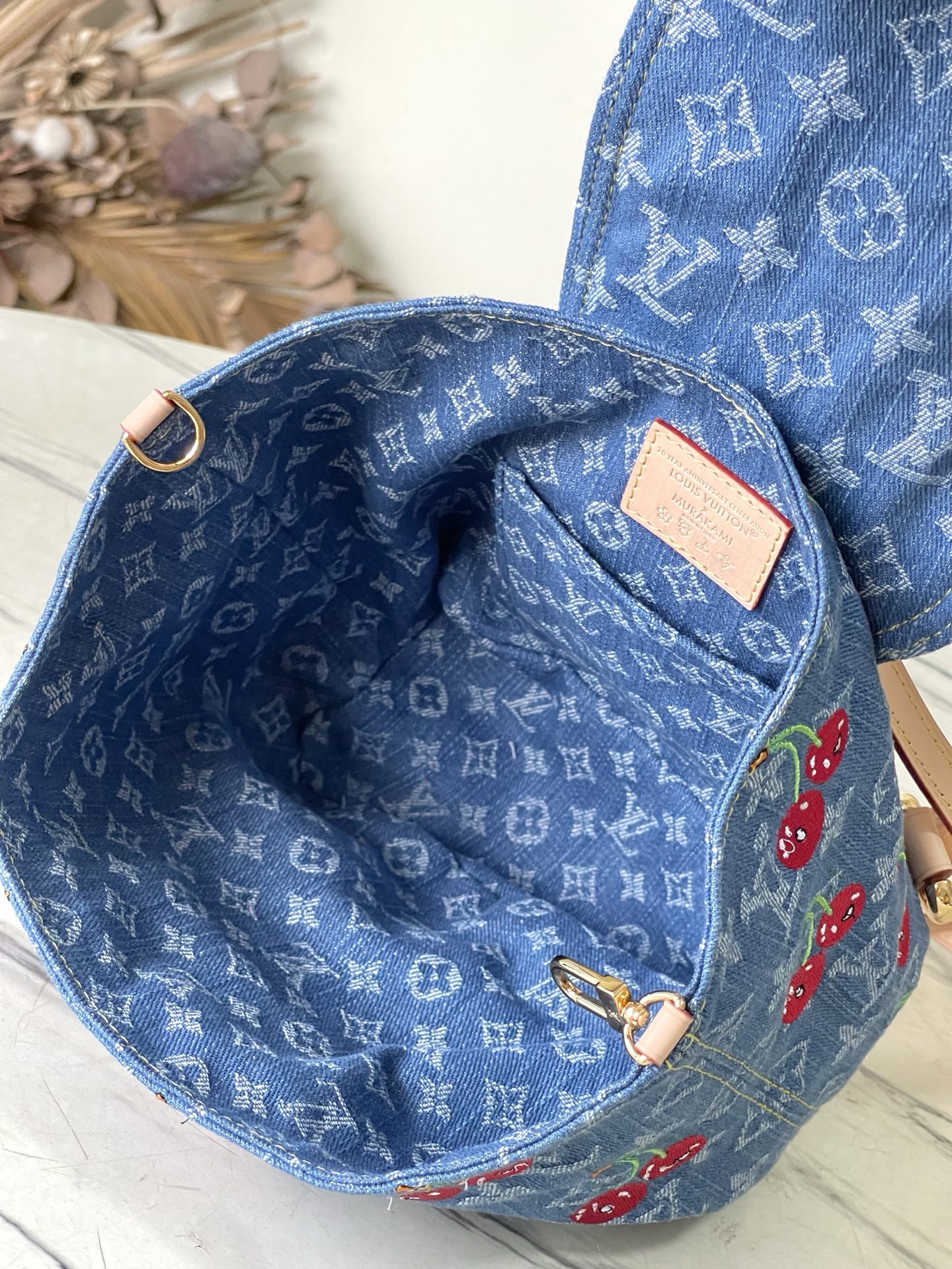 LOUIS VUITTON ヴェネツィア バックパック 村上隆 コラボ モノグラムデニム チェリー刺繍 ルイヴィトン