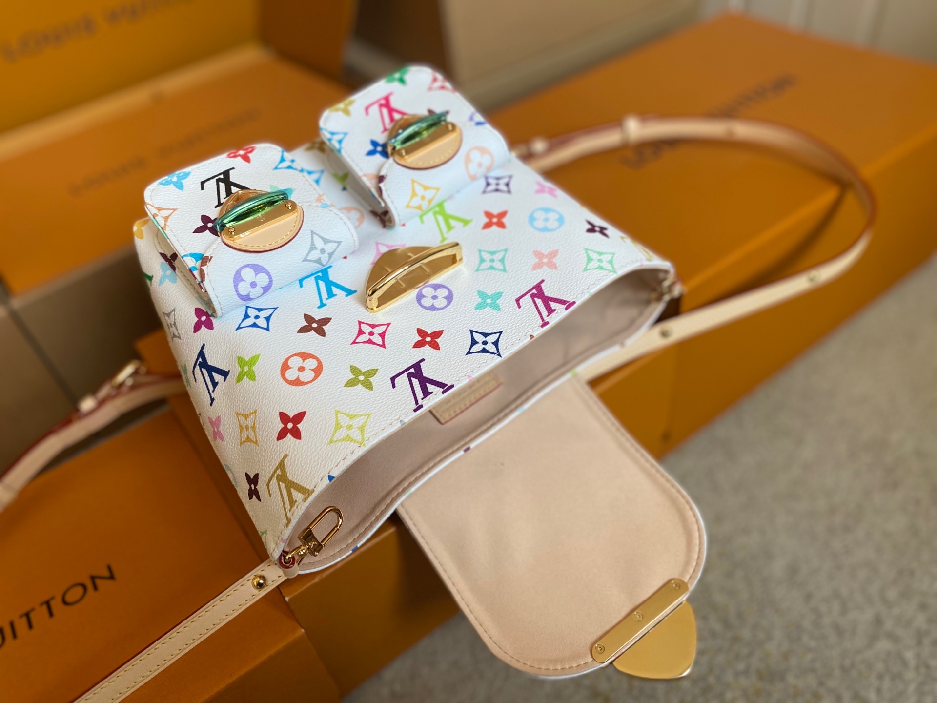 LOUIS VUITTON x 村上隆 Venice ミニバックパック マルチカラーモノグラム リインタープリット ルイヴィトン