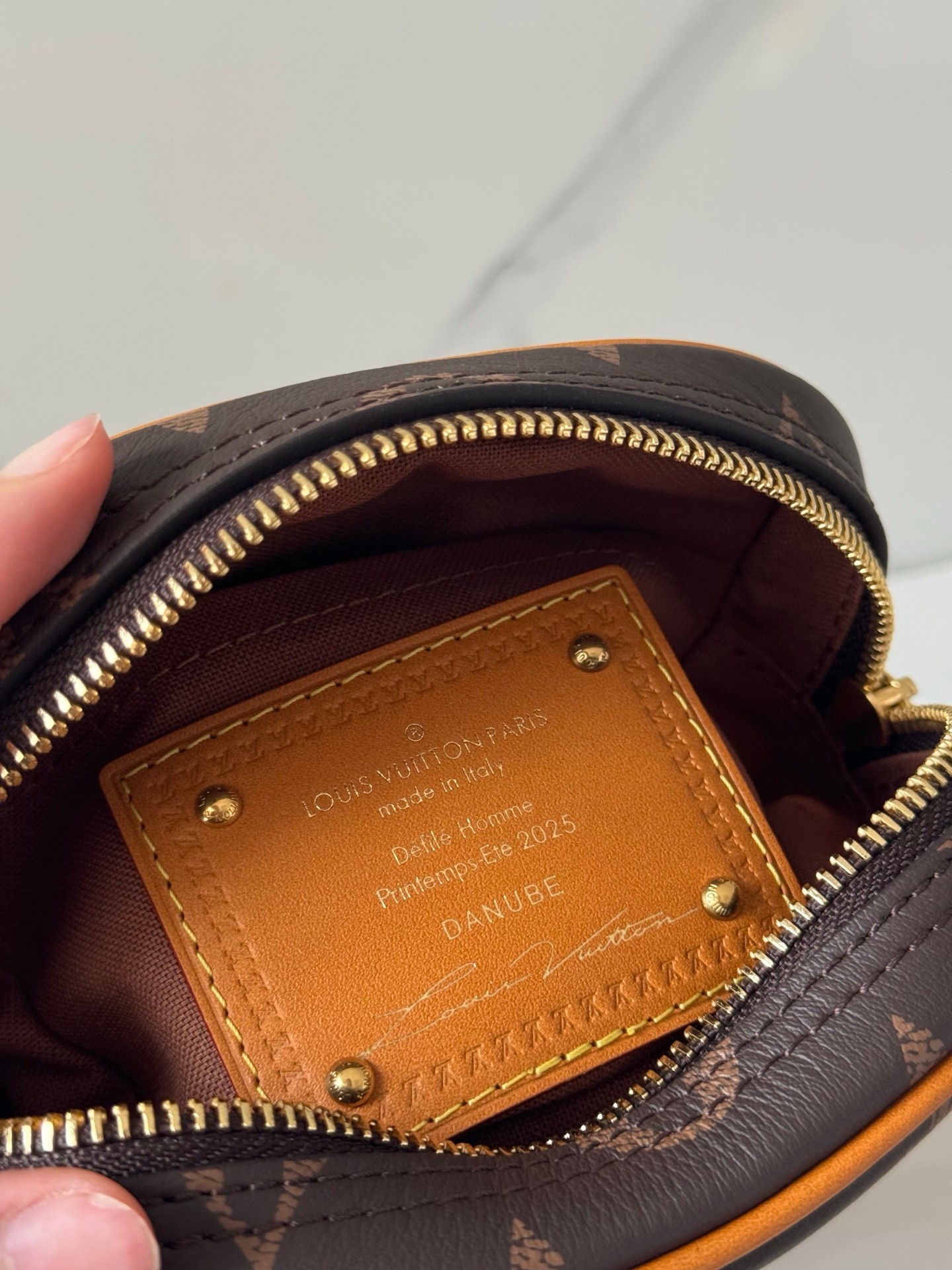 LOUIS VUITTON Danube モノグラムプリント スモールグレインレザー クロスボディバッグ ルイヴィトン