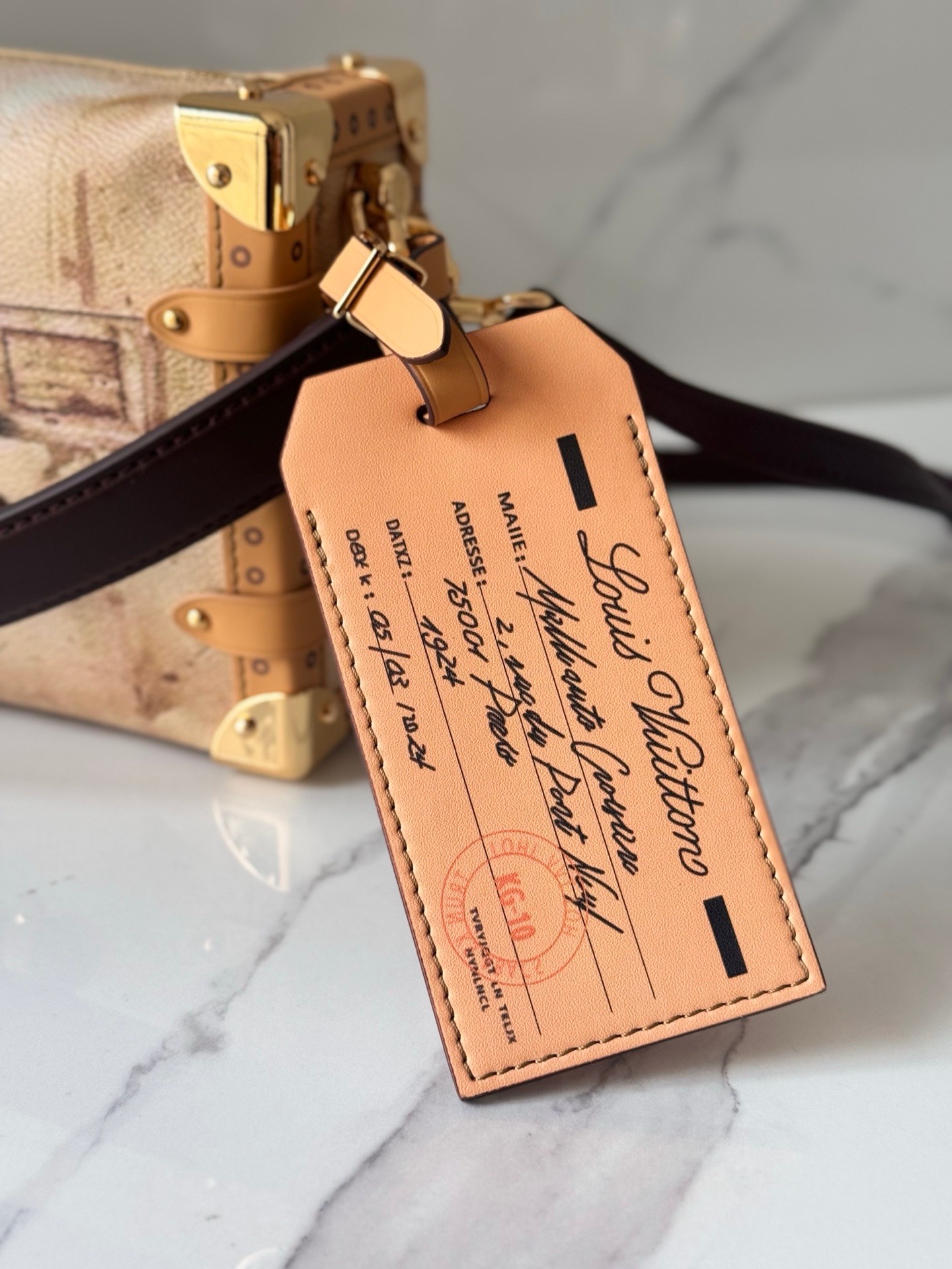 LOUIS VUITTON サイドトランク ヴィンテージトランクインスピレーション ライトブラウン クロスボディバッグ ルイヴィトン