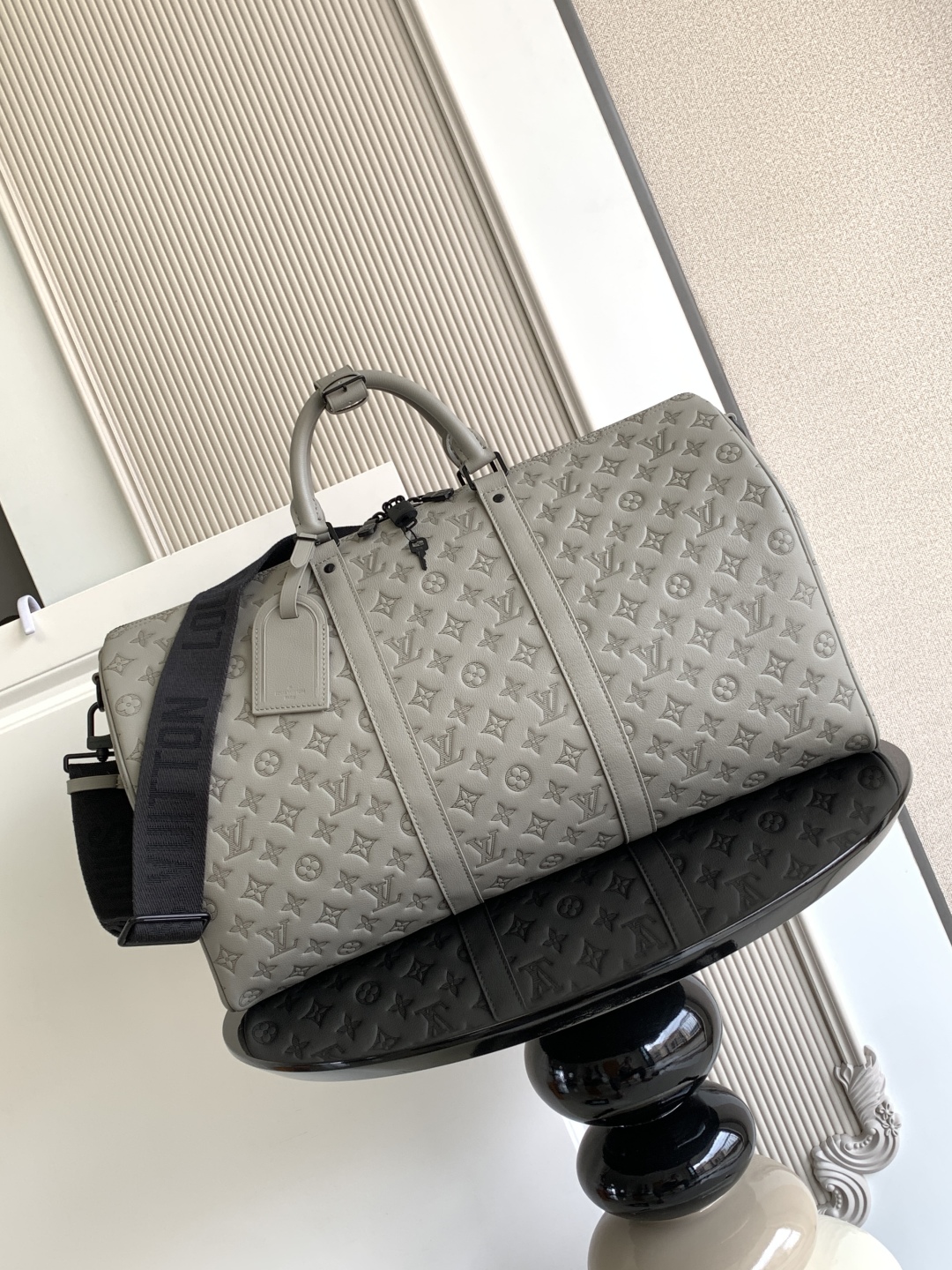 LOUIS VUITTON Keepall Bandoulière 50 モノグラムシャドウ スモークグレー キャリーオンボストンバッグ ルイヴィトン