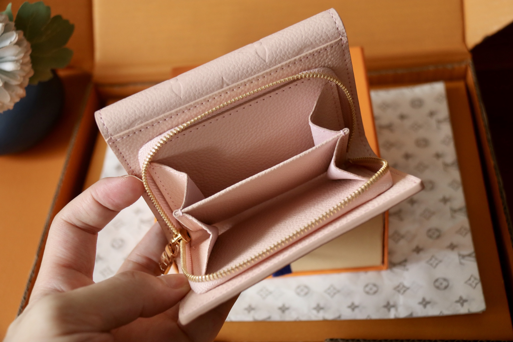 LOUIS VUITTON ポルトフォイユ・メティス モノグラムアンプラント ローズバレリーヌ 三つ折り ウォレット