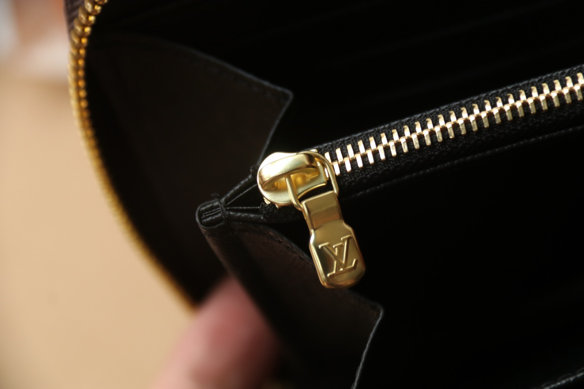 LOUIS VUITTON ジッピー・ウォレット モノグラムリバース カーキ × ブラウン ラウンドファスナー ロングウォレット