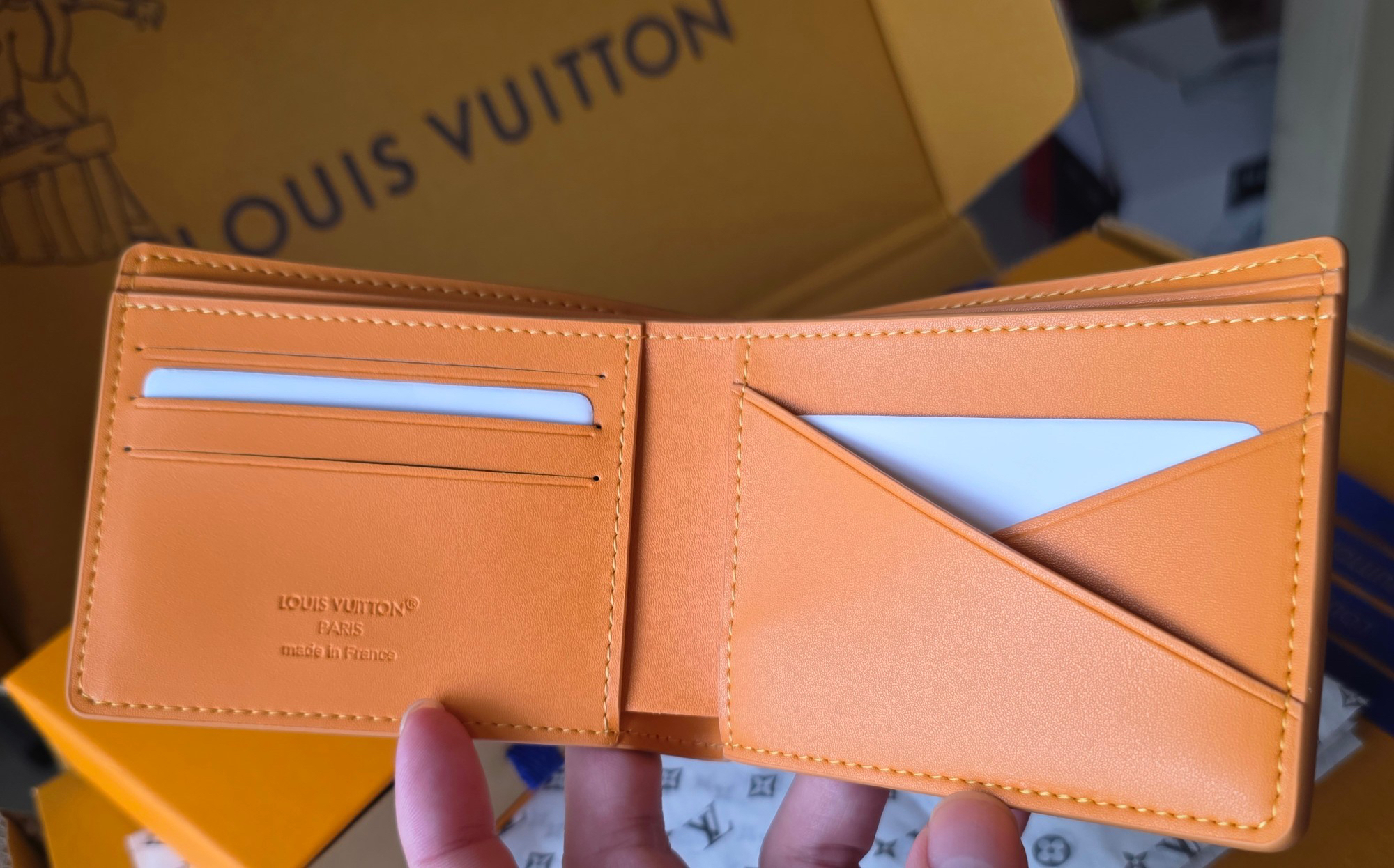 LOUIS VUITTON ポルトフォイユ・ミュルティプル ワックスドカーフスキン ターコイズブルー 二つ折り ウォレット