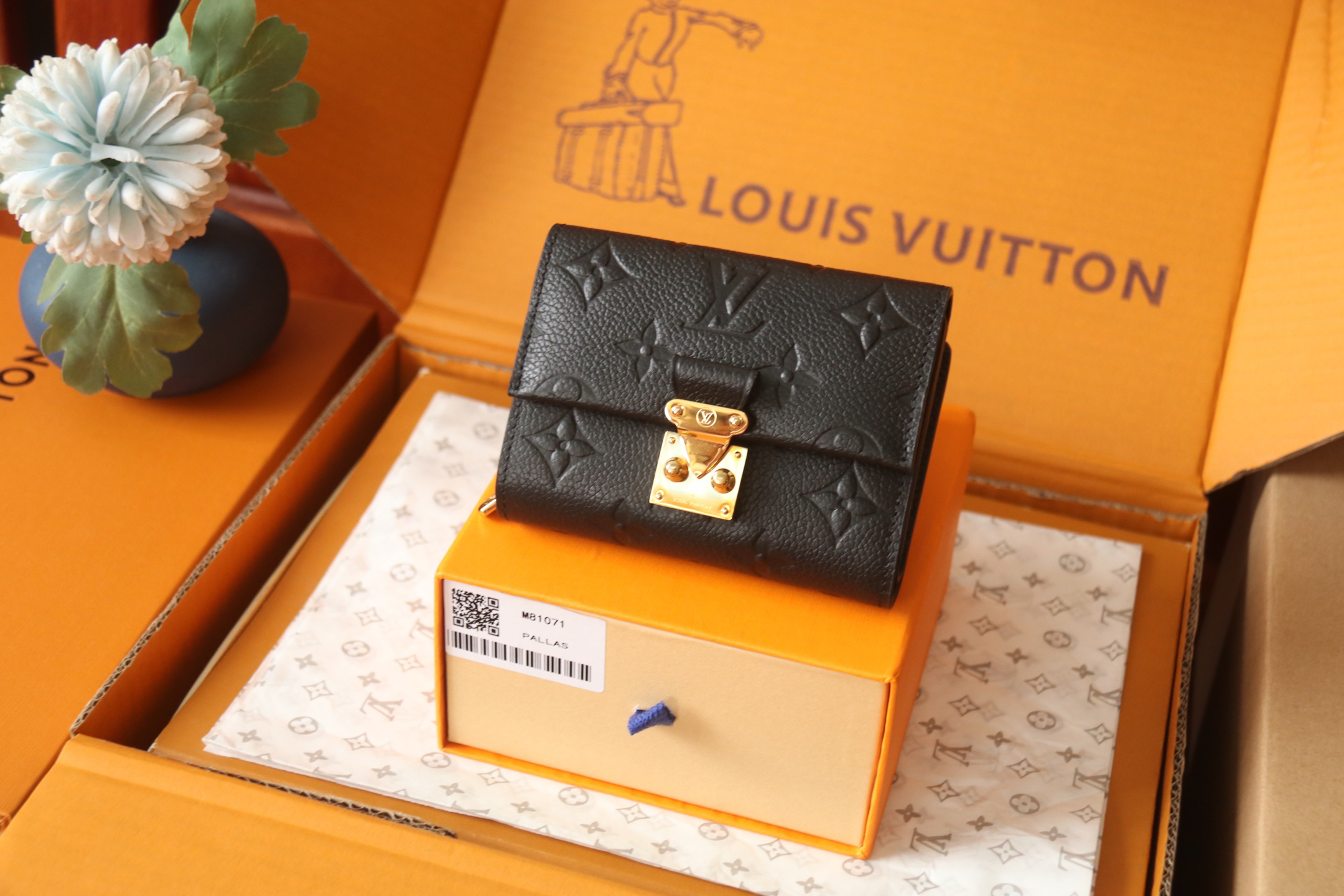 LOUIS VUITTON ポルトフォイユ・メティス モノグラムアンプラント ブラック 三つ折り ミニウォレット