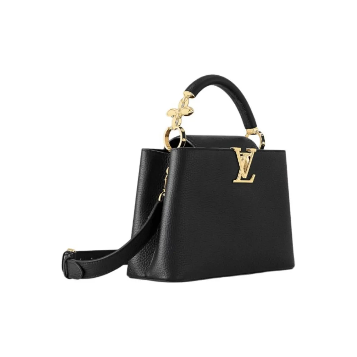 LOUIS VUITTON カプシーヌ BB M24698 可拆卸調節可能なショルダーストラップ付き タウリヨンレザー サッチェルバッグ 小サイズ レディース ブラック