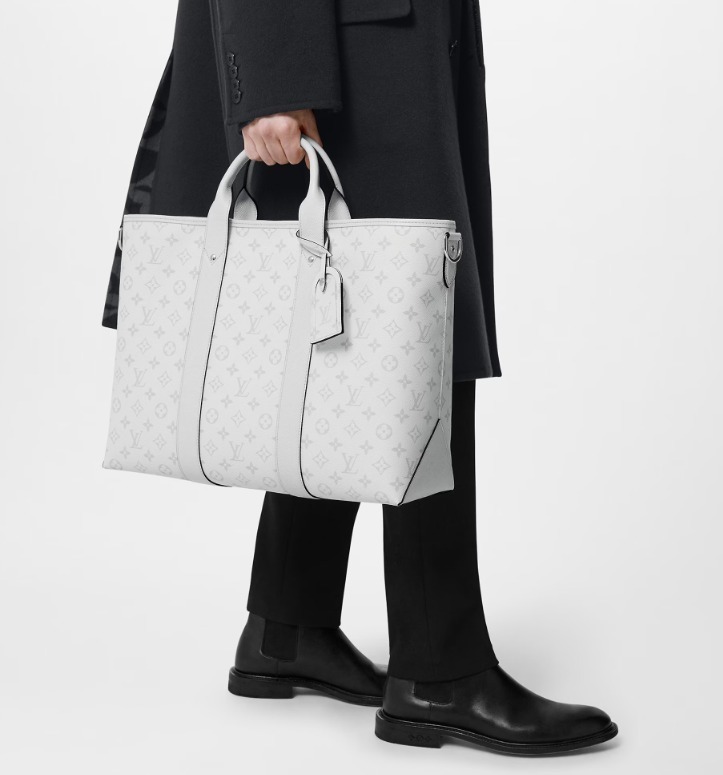 LOUIS VUITTON 機能的 ヴィトン トートバッグ ウィークエンド 白 黒 ビジネス M30919 M30937