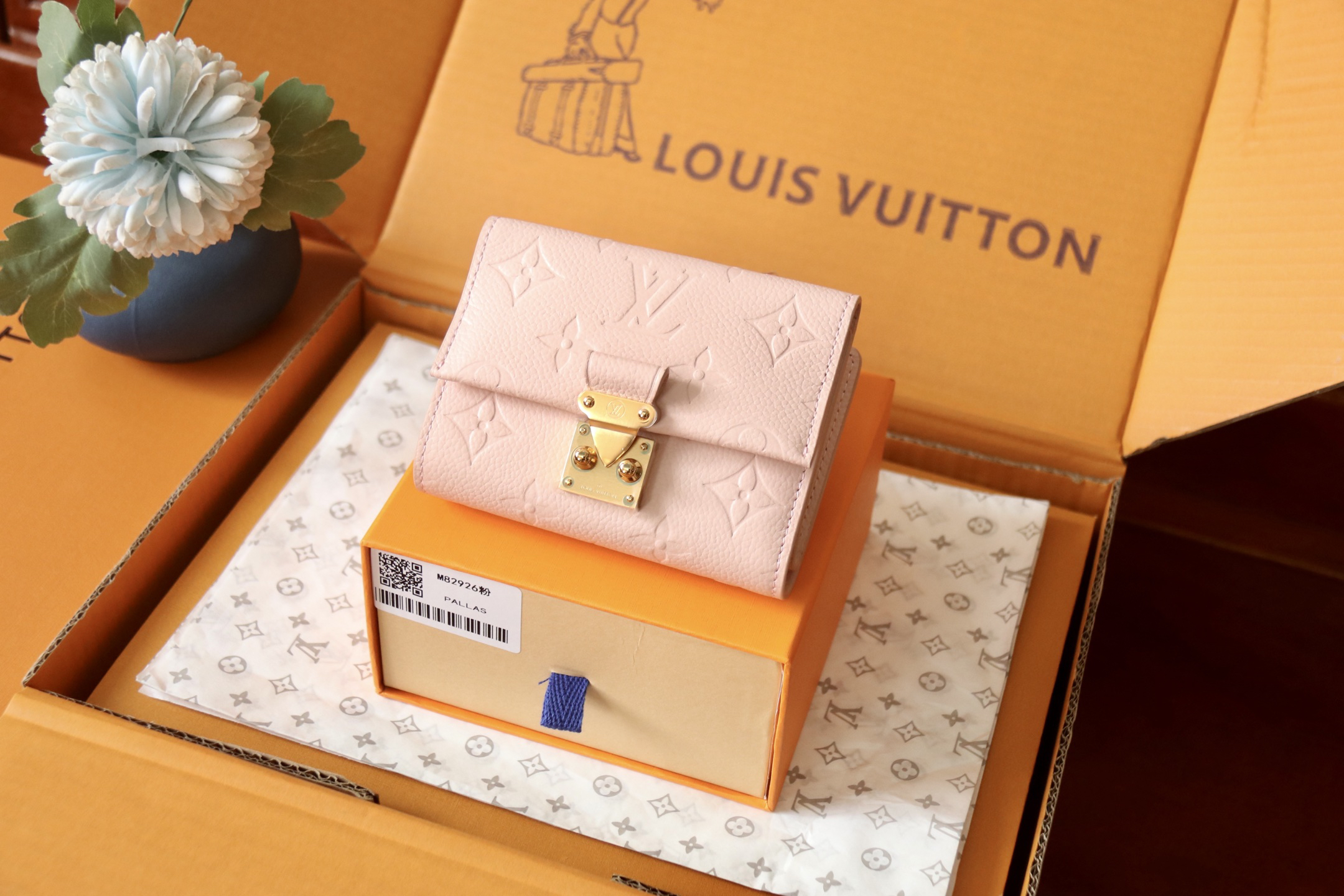 LOUIS VUITTON ポルトフォイユ・メティス モノグラムアンプラント ローズバレリーヌ 三つ折り ウォレット