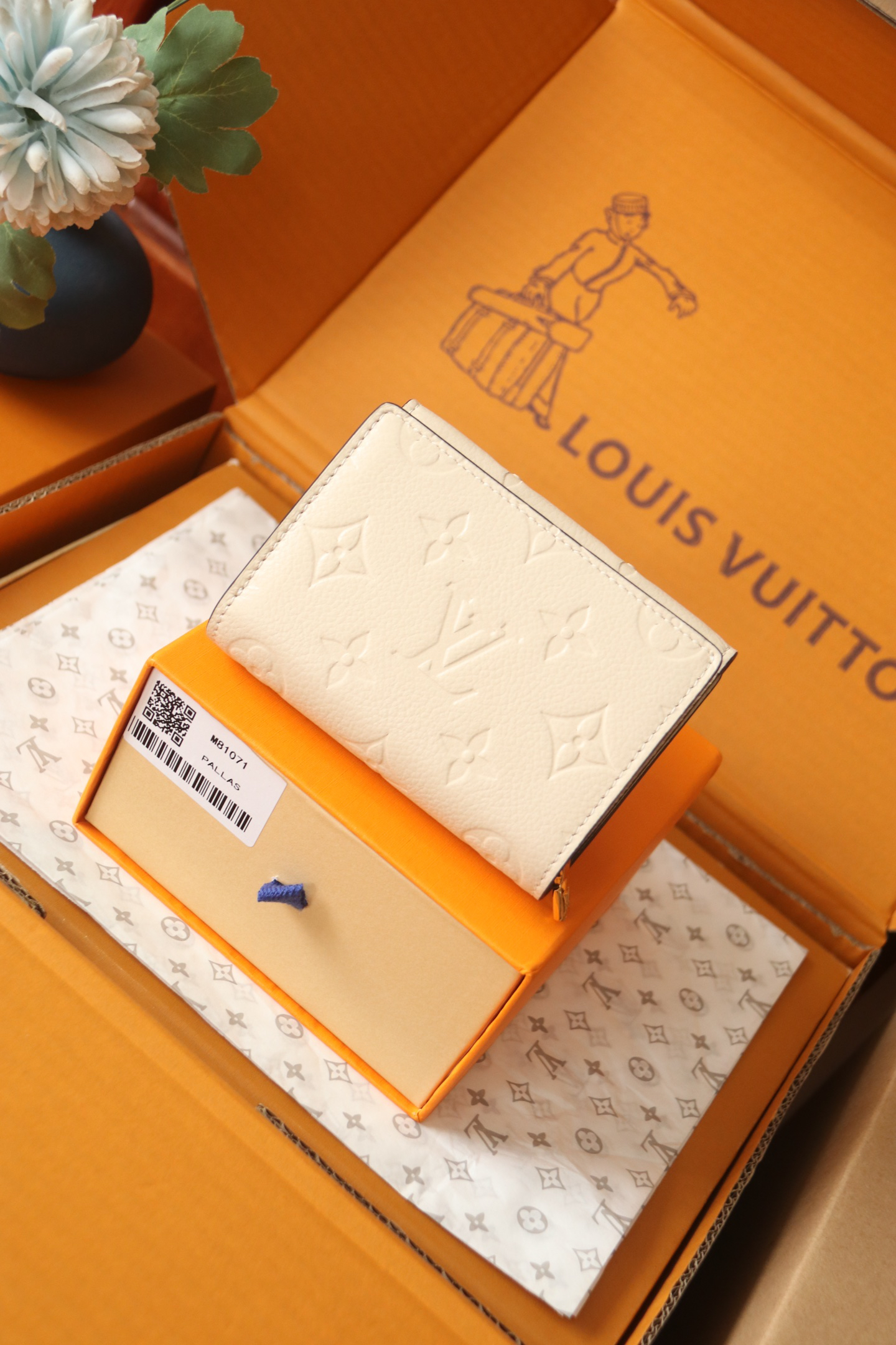 LOUIS VUITTON ポルトフォイユ・メティス モノグラムアンプラント クリームベージュ 三つ折り ミニウォレット