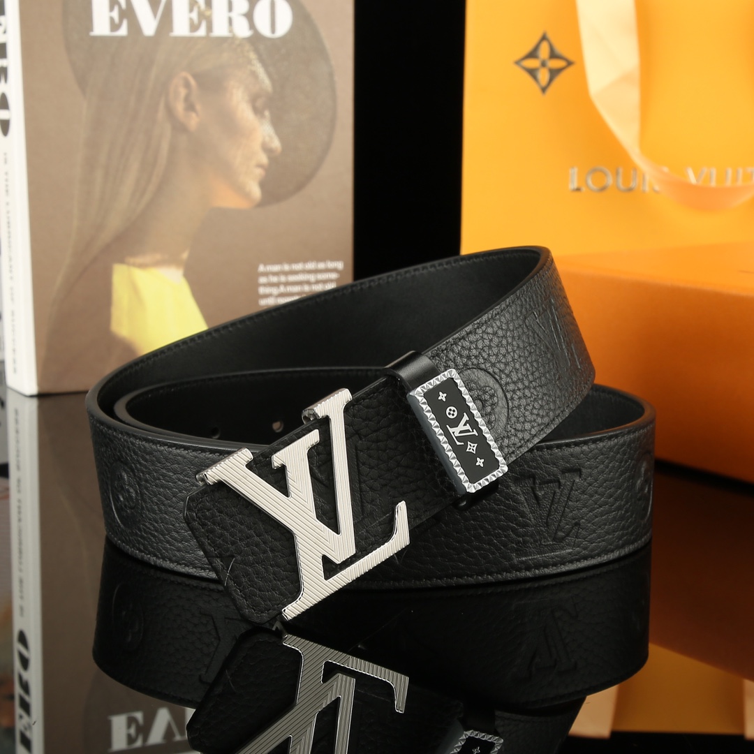 Louis Vuitton 本物のシンクロナイズドクラシックバージョンレターピュアスチールバックル