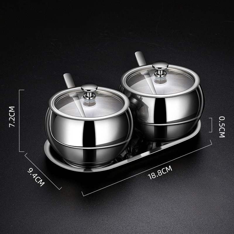 Stainless steel seasoning jars