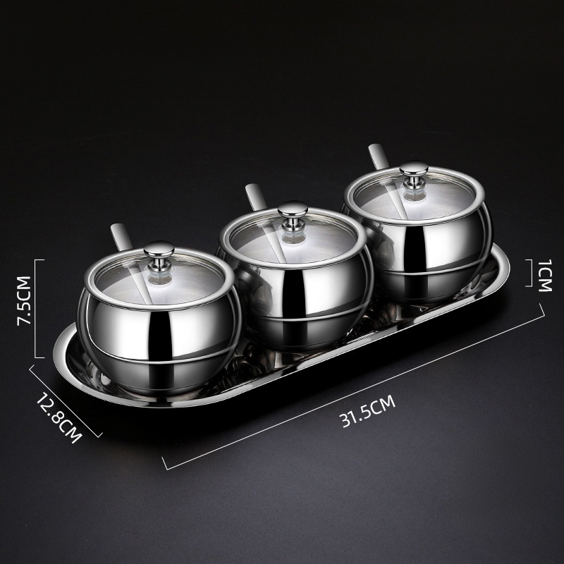 Stainless steel seasoning jars