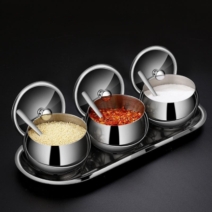 Stainless steel seasoning jars