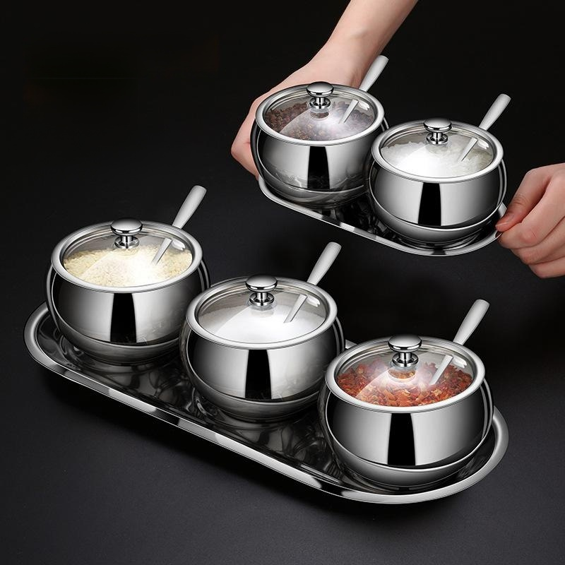 Stainless steel seasoning jars