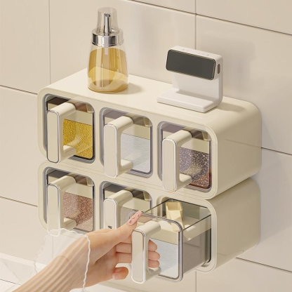 Wall-mounted condiment storage box