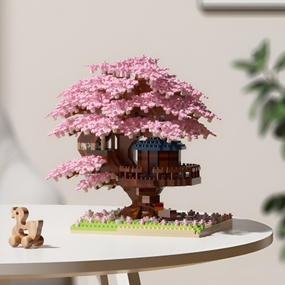 Exquisite Cherry Blossom Building Blocks Educational Toy