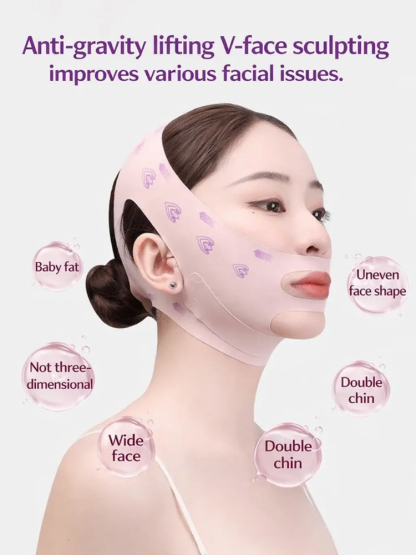 Anti-gravity V-face lifting sculpture