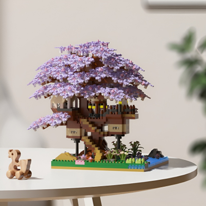 Exquisite Cherry Blossom Building Blocks Educational Toy