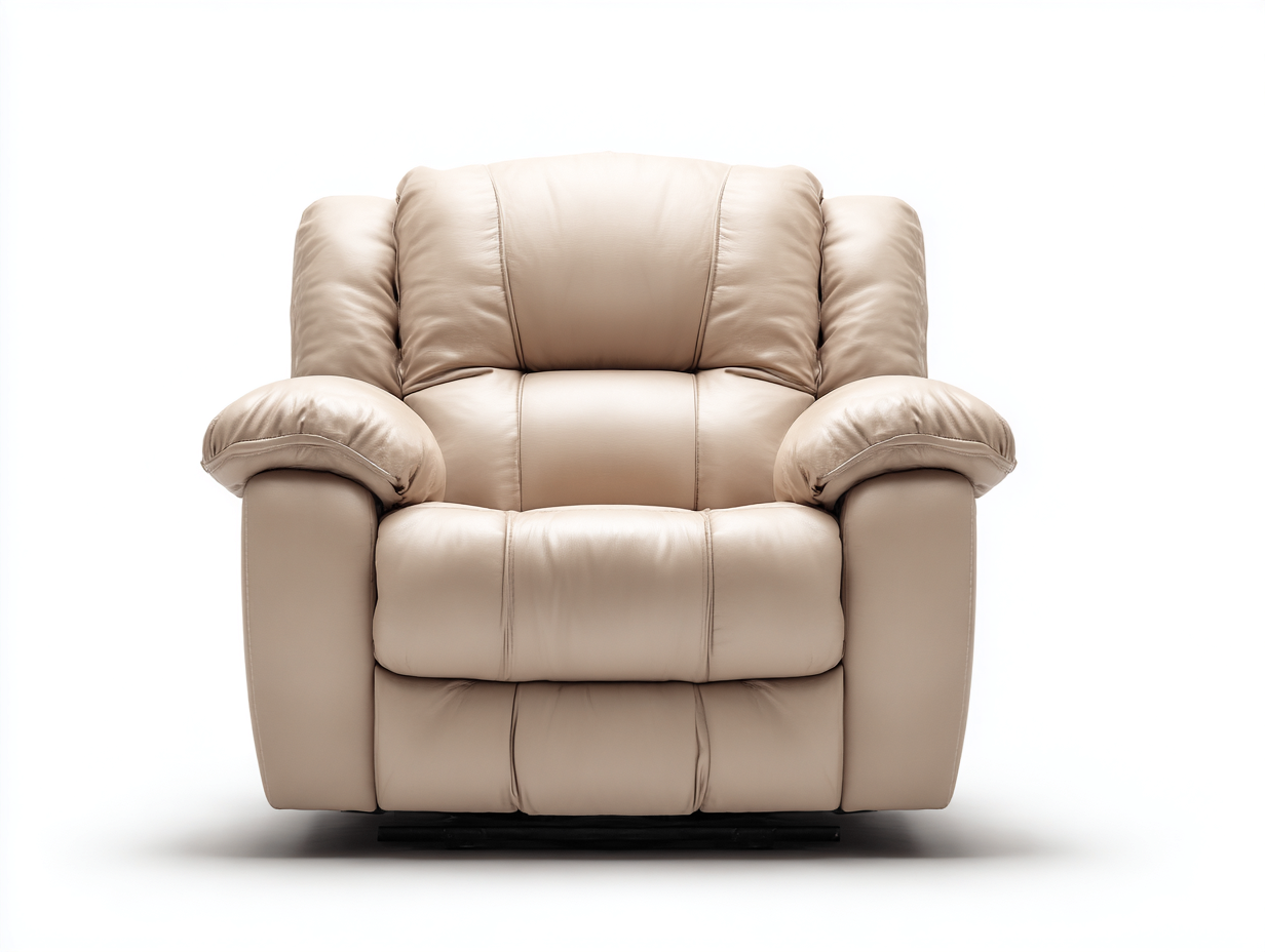 Recliner Chair fabric upholstered 98x95x105 cm - beige - modern living room design-Dengethub