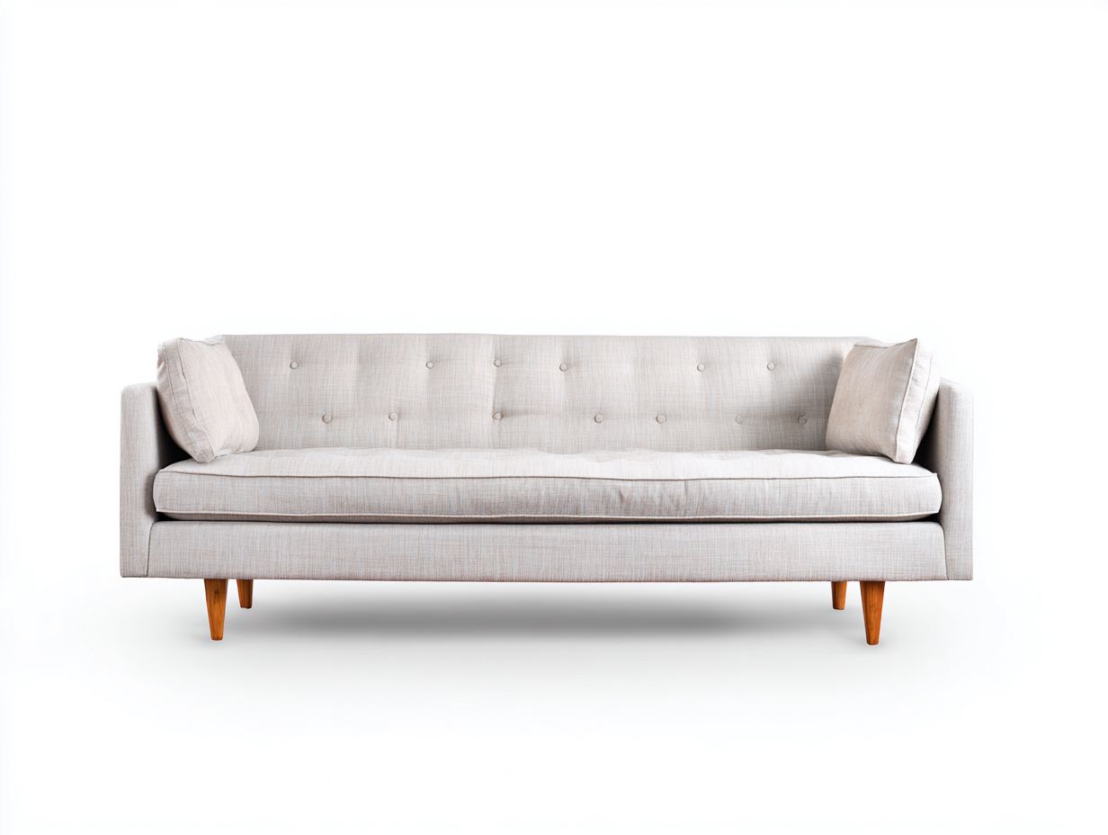 3 Seater Sofas upholstered fabric sofa 210x90x85 cm - Light Beige - Modern minimalist design-Dengethub