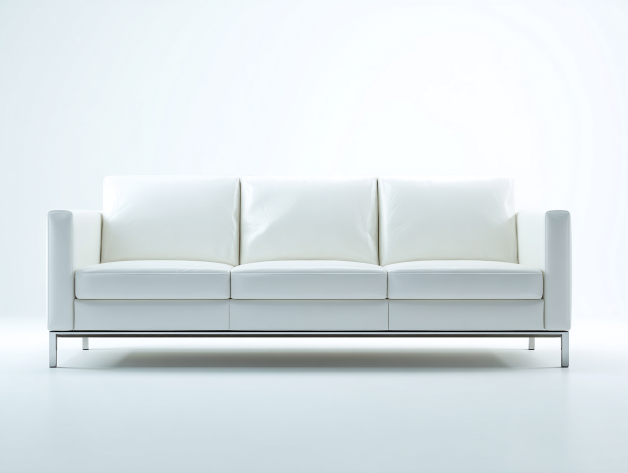 3 Seater Sofas Upholstered Fabric 230x90x85 cm - White - Modern Minimalist Design-Dengethub