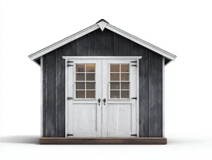 Garden Shed wooden garden shed with double doors 200x160x210 cm - Dark Grey-White - Classic outdoor storage design-Cozygoio