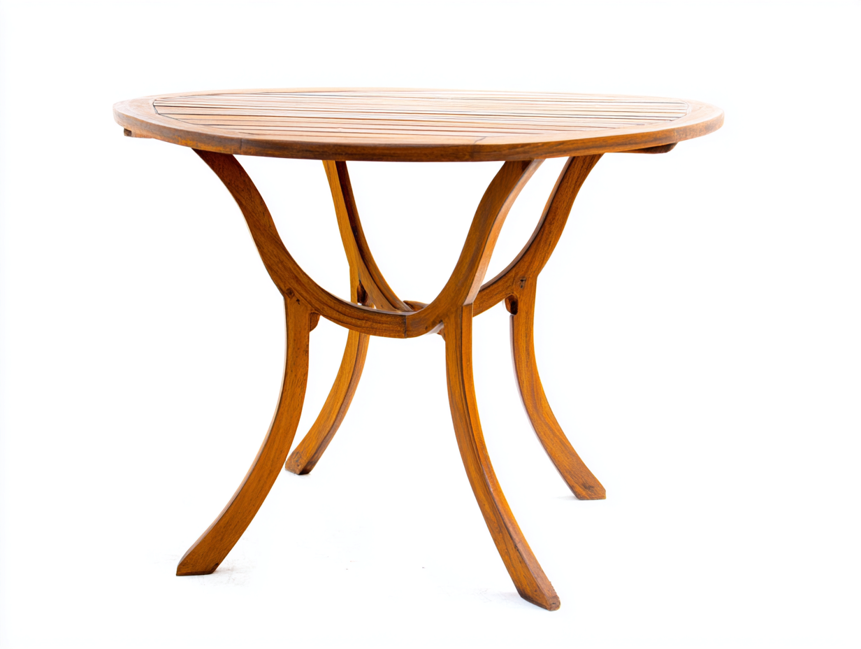 Garden Table solid wood round garden table 100x100x75 cm - Teak Brown - Classic outdoor design-Cozygoio