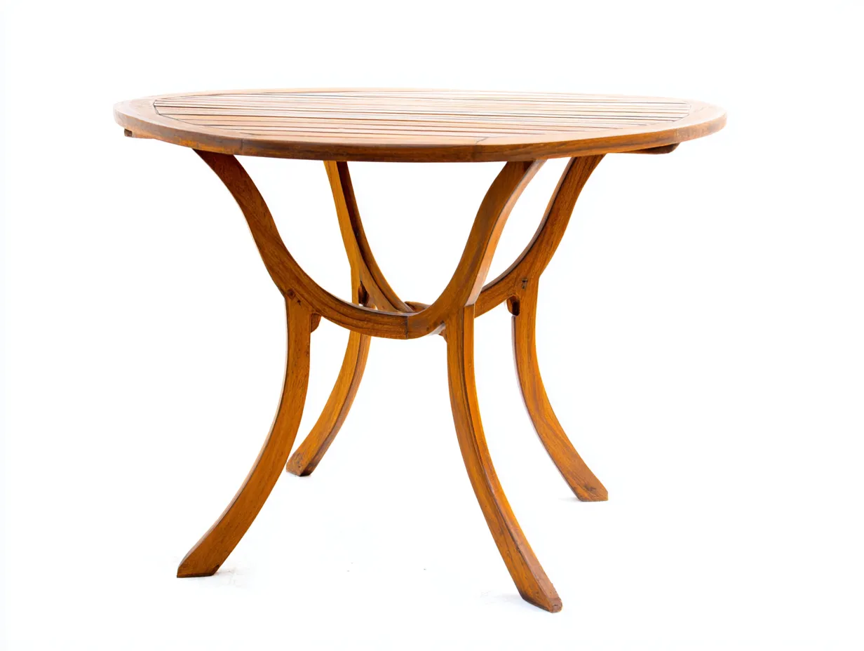 Garden Table solid wood round garden table 100x100x75 cm - Teak Brown - Classic outdoor design-Cozygoio