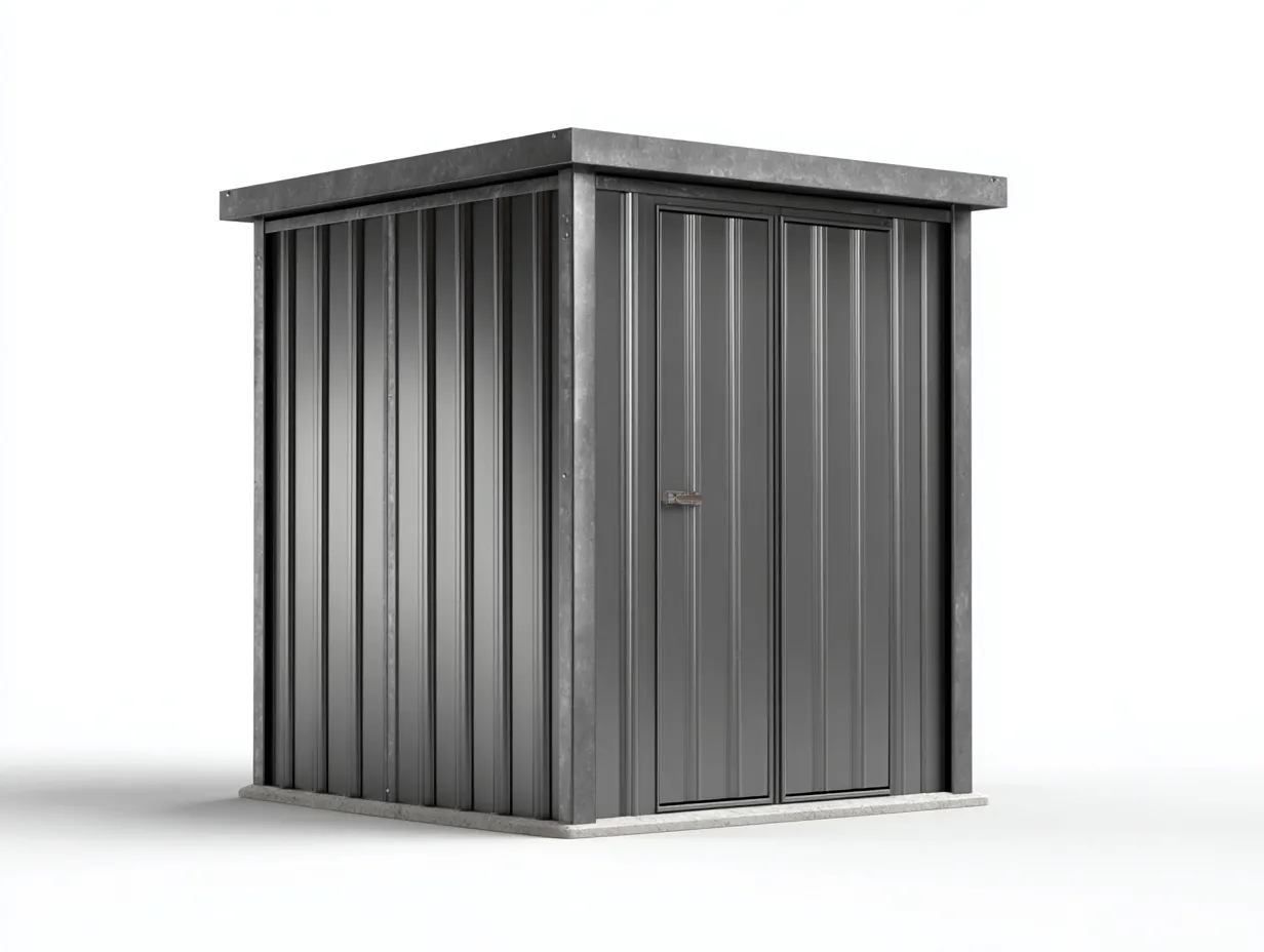 Garden Shed Galvanised Steel Panel Construction Flat Roof 210x180x200 cm - Dark Grey - Outdoor Storage Design-Cozygoio