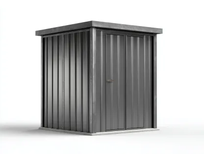 Garden Shed Galvanised Steel Panel Construction Flat Roof 210x180x200 cm - Dark Grey - Outdoor Storage Design-Cozygoio