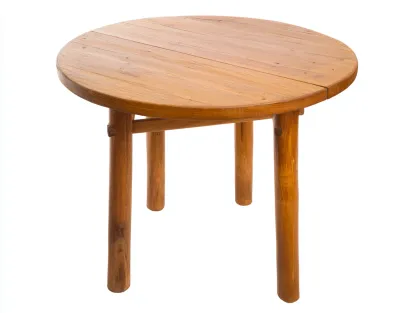 Garden Table Round Solid Wood Outdoor 90x90x75 cm - Natural Wood-Cozygoio