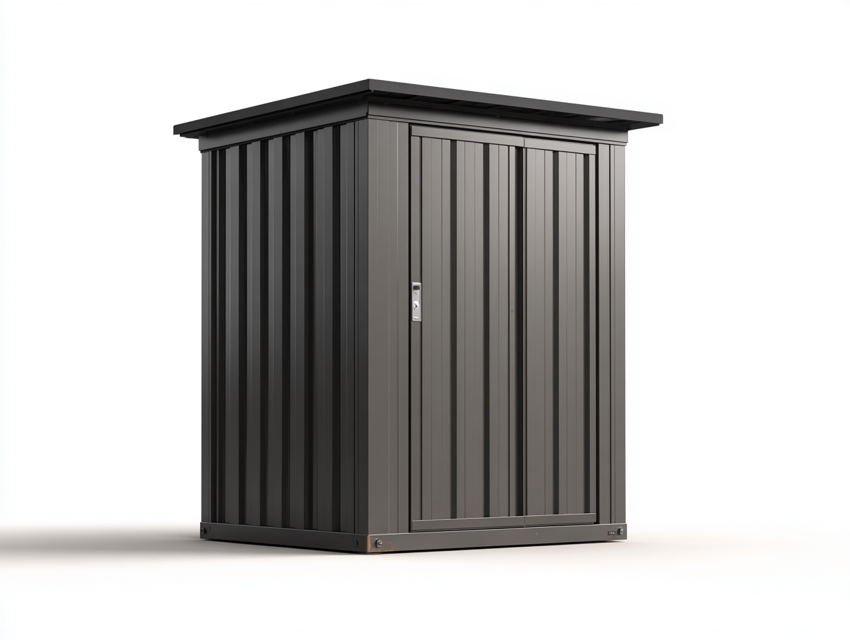 Garden Shed steel garden shed with single door 180x120x200 cm - Dark Grey - Modern outdoor storage design-Cozygoio