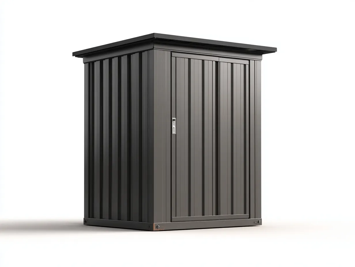 Garden Shed steel garden shed with single door 180x120x200 cm - Dark Grey - Modern outdoor storage design-Cozygoio