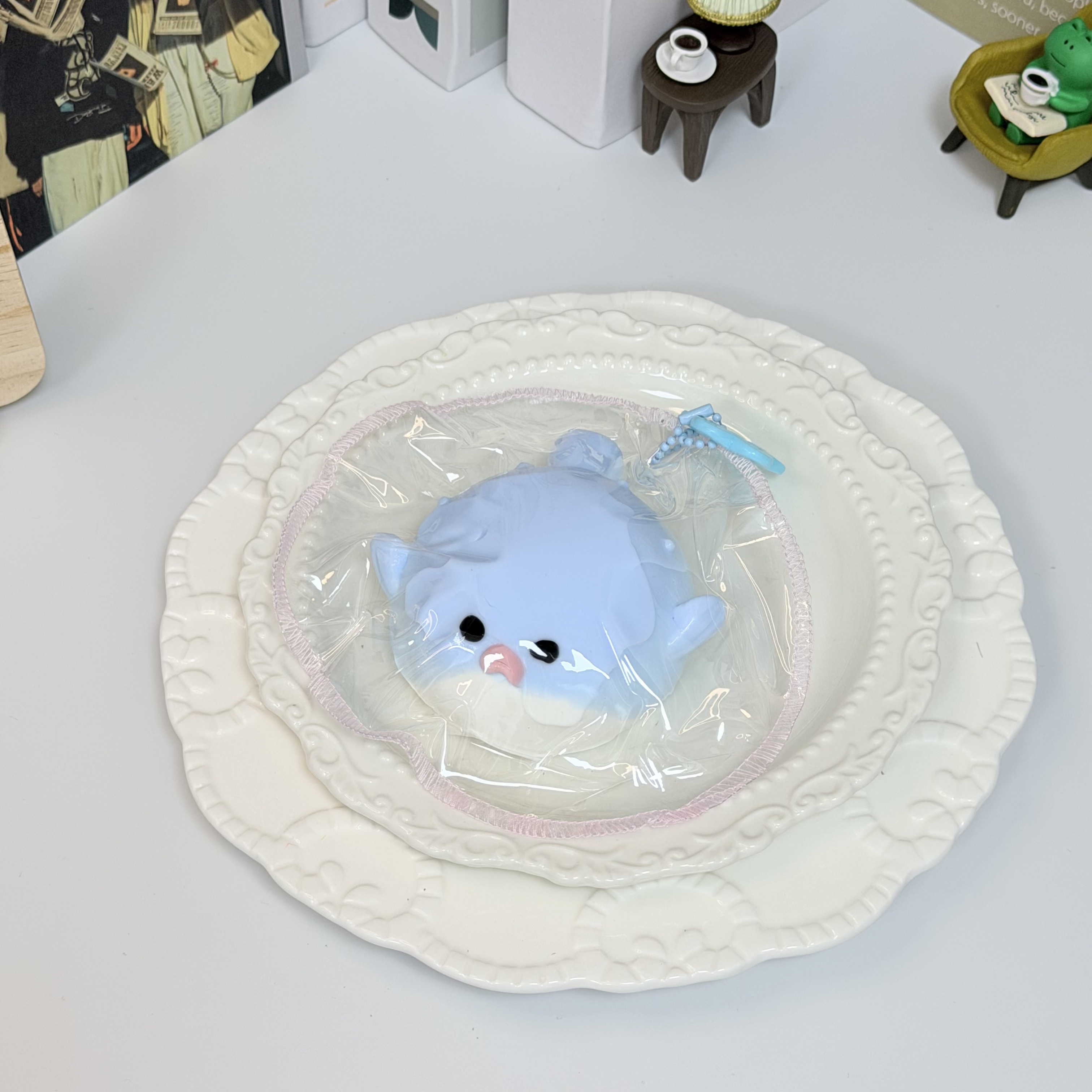 【泥っぽい感じ】フグの3色，押して潰せるおもちゃ，ストレス解消おもちゃ，食べられません.Squishy，Stress Relief Toy，high-quality handmade product. Not a food item.  A perfect gift.  