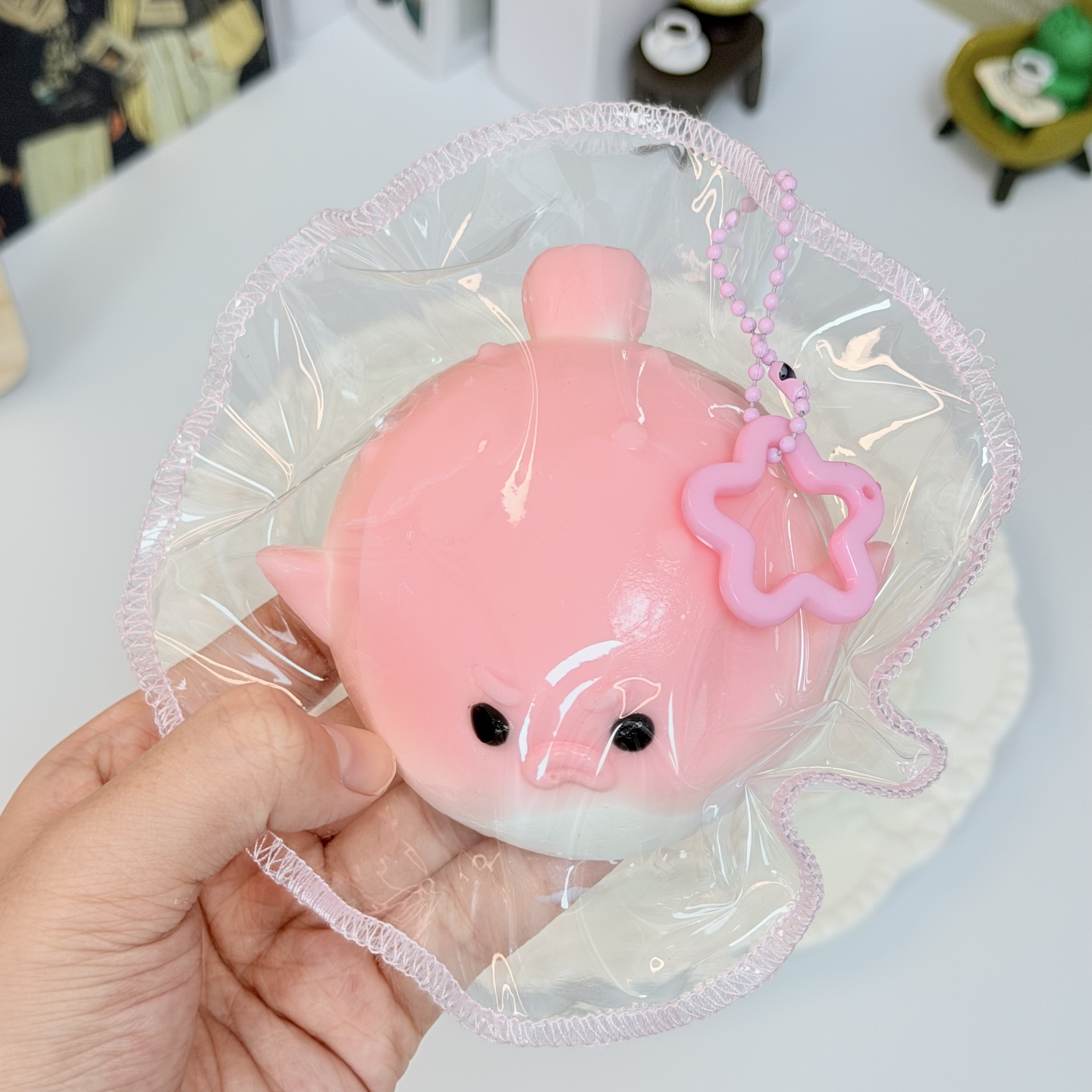 【泥っぽい感じ】フグの3色，押して潰せるおもちゃ，ストレス解消おもちゃ，食べられません.Squishy，Stress Relief Toy，high-quality handmade product. Not a food item.  A perfect gift.  